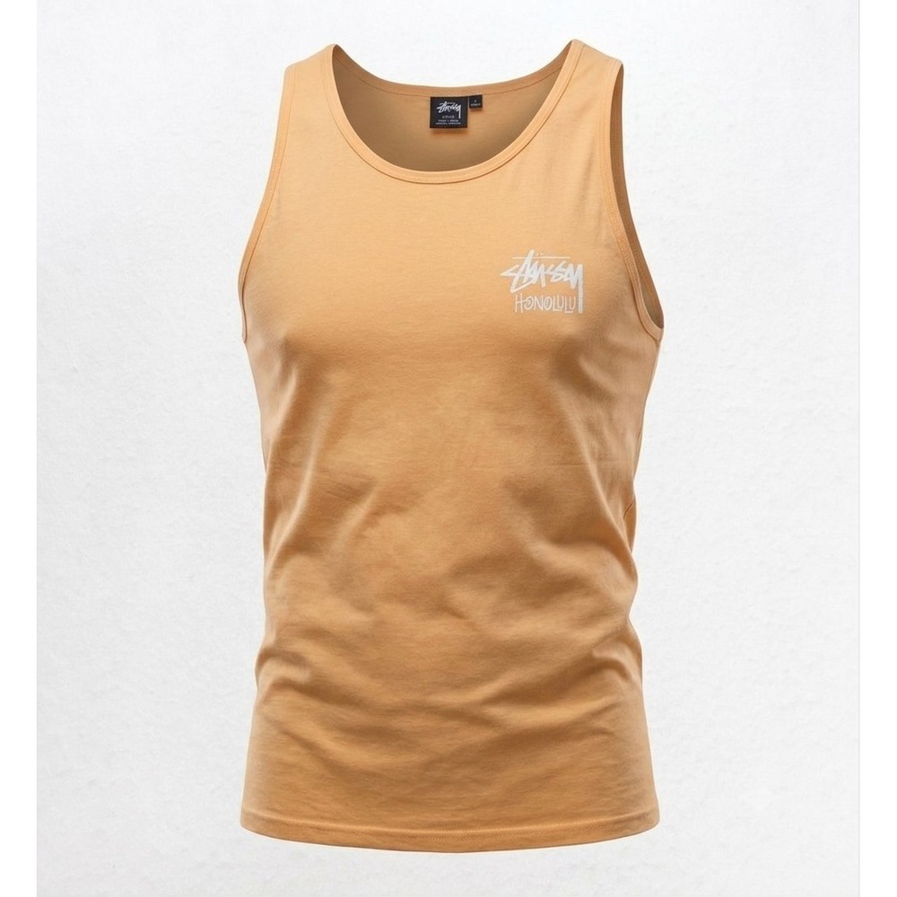 Stussy Honolulu Deadstock Cut Tag Light Peach Men's Tank Top. NWOT. Size 2XL
